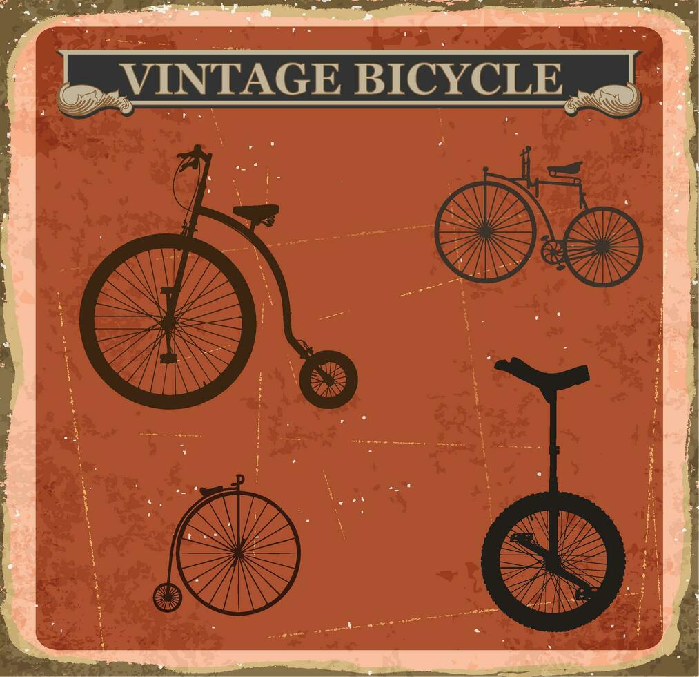 Vintage Bicycle Poster Art vector