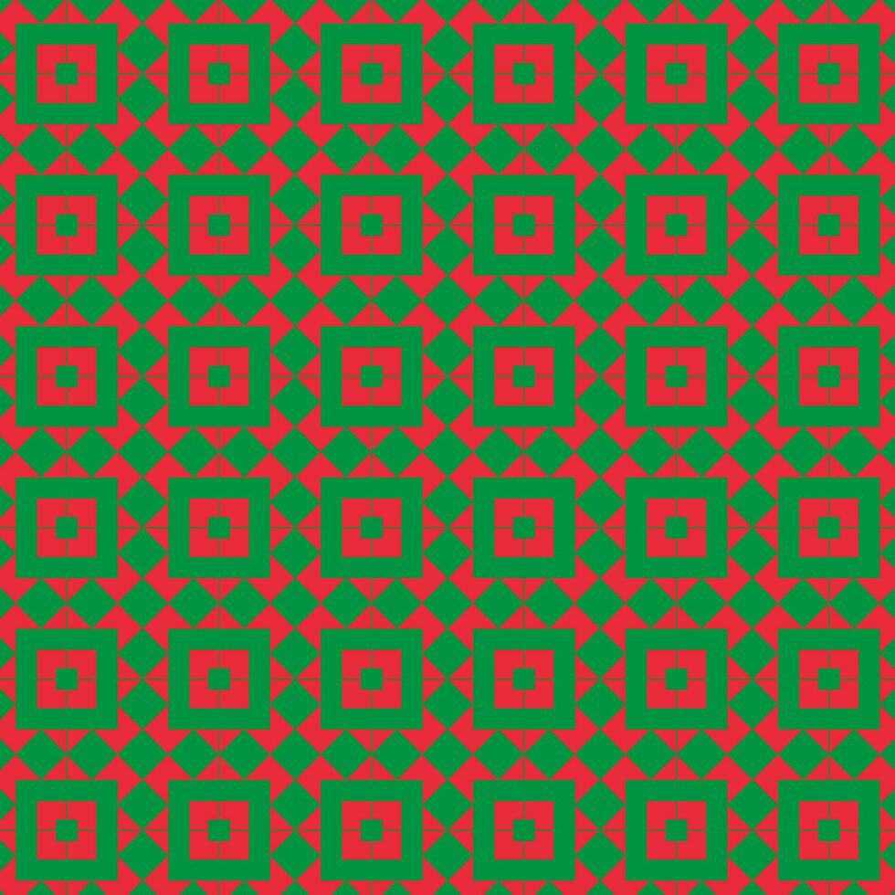 Christmas Geometric Pattern In Green And Red Color vector