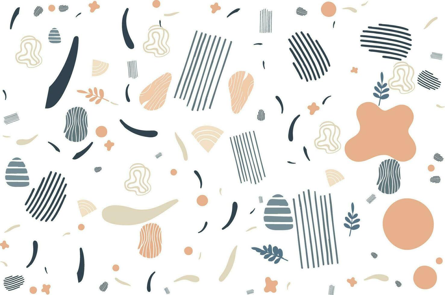 Abstract floral Seamless pattern nature art organic shape creative hand drawn design in pastel colors minimal modern cover template Vector illustration