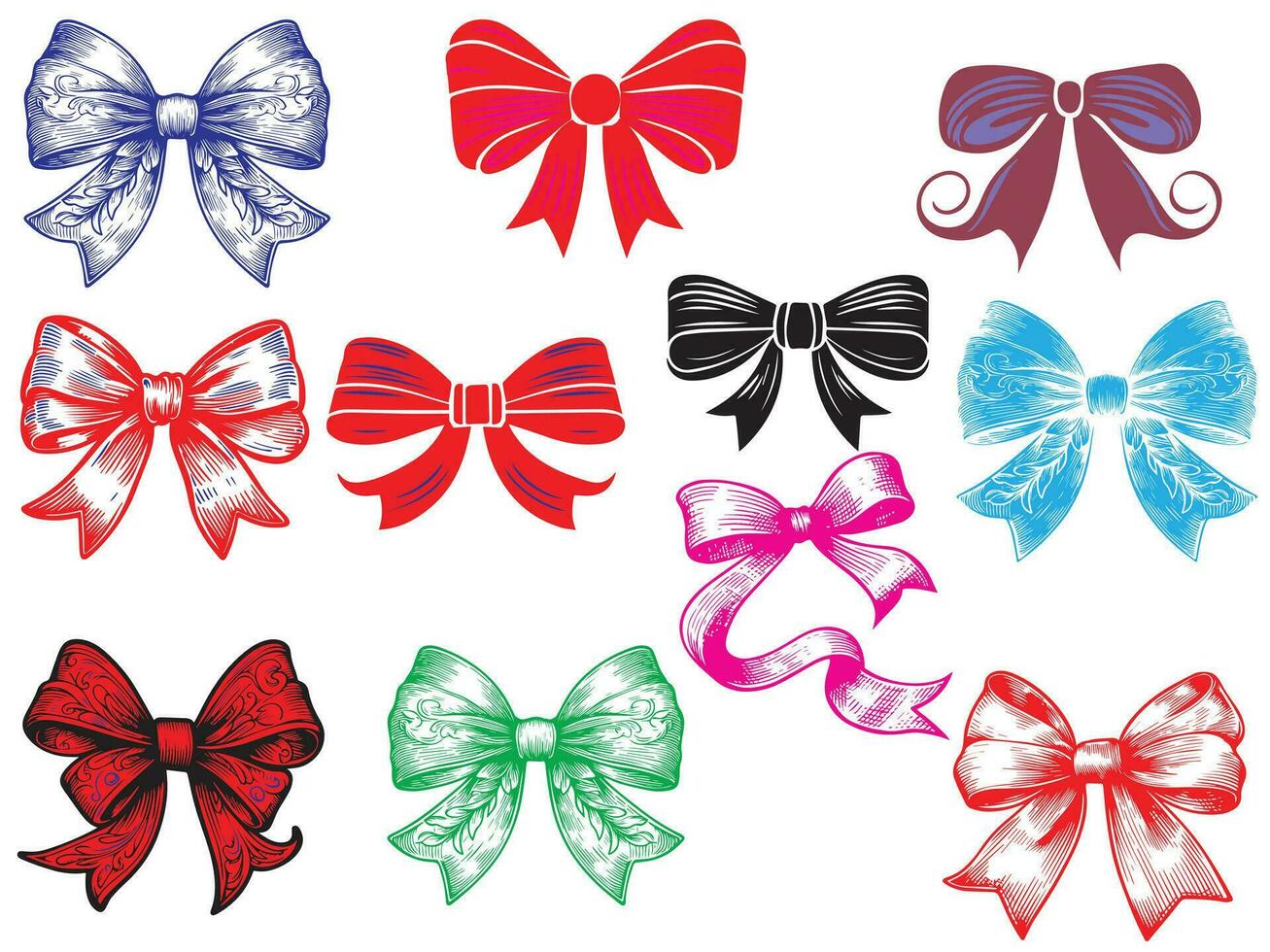 Simple hand drawn bow tie. bow knot to design. Vector on white background