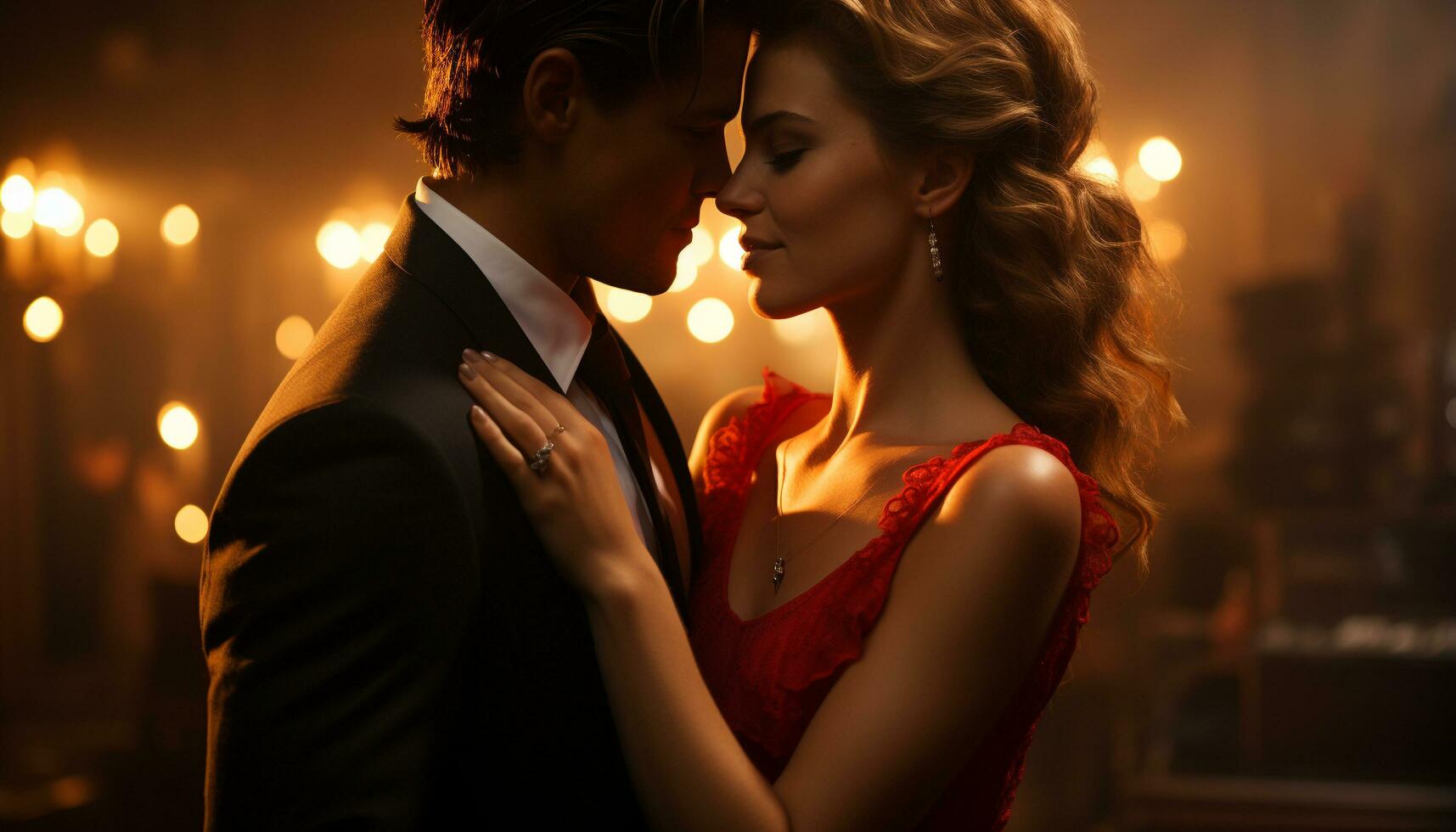 AI generated A romantic candlelit dinner under the summer sunset outdoors generated by AI photo