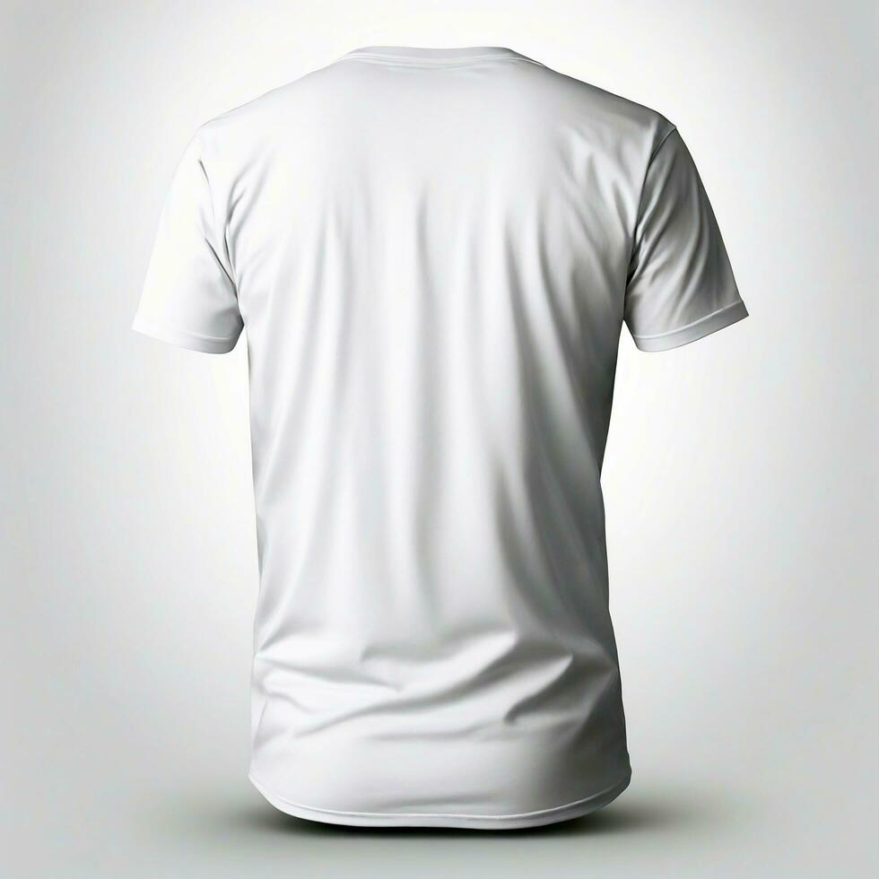 AI generated Blank T-shirt mockup, back view, front view, isolated on white. photo
