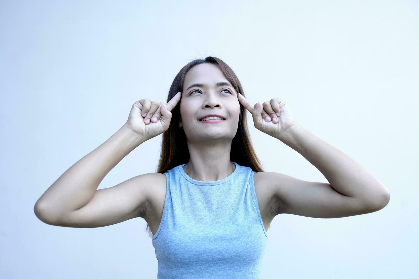 Asian woman imagining the future photo