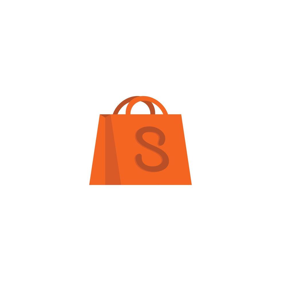 shopping bag logo with letter S vector
