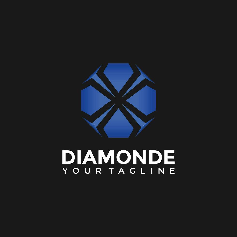 diamond gem logo icon template luxury vector