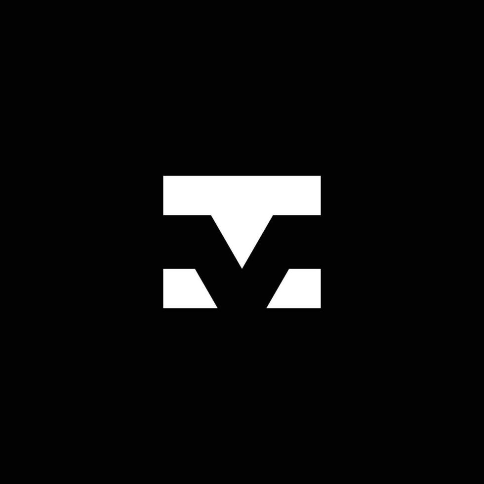 letra t y v logo vector