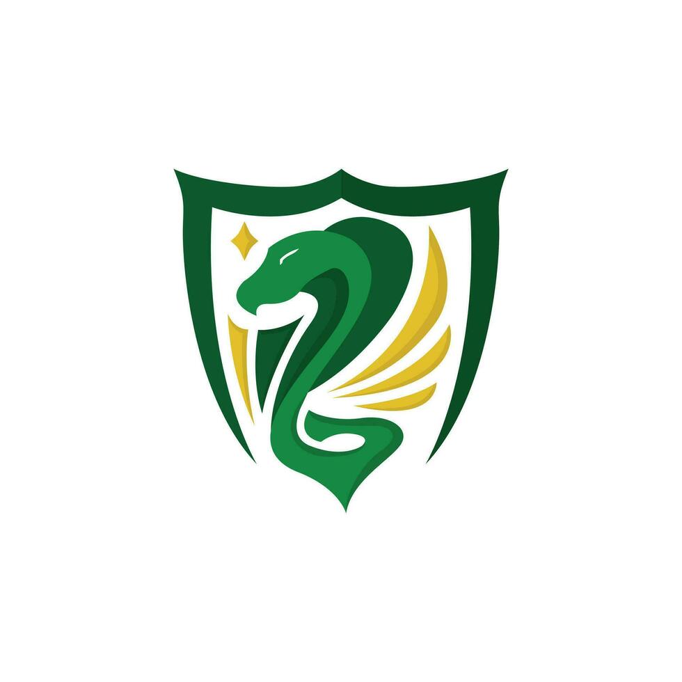 cobra snake and shield logo vector