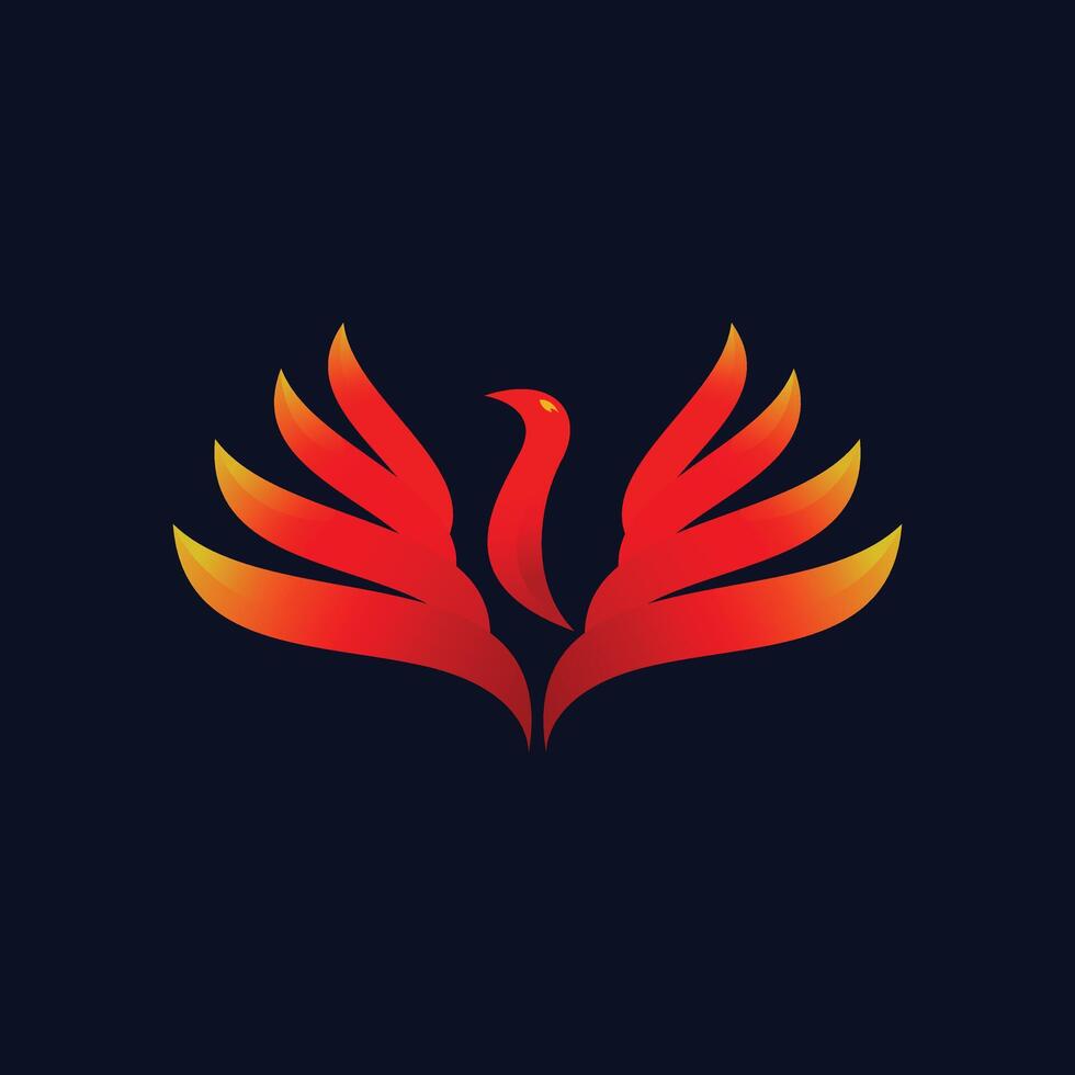 fénix pájaro fuego logo vector