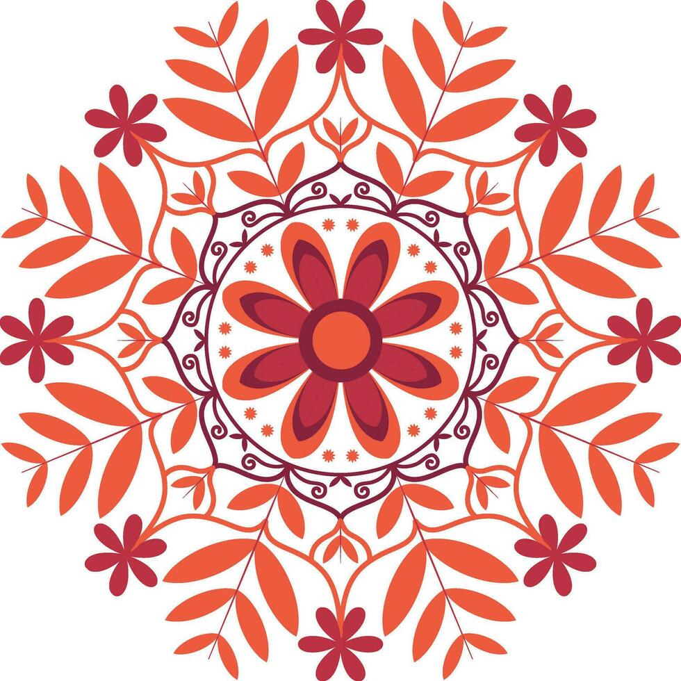 Mandala. Ethnic decorative element. Islam, Arabic, Indian, and Ottoman motifs. It is a circular and floral illustrated design. vector