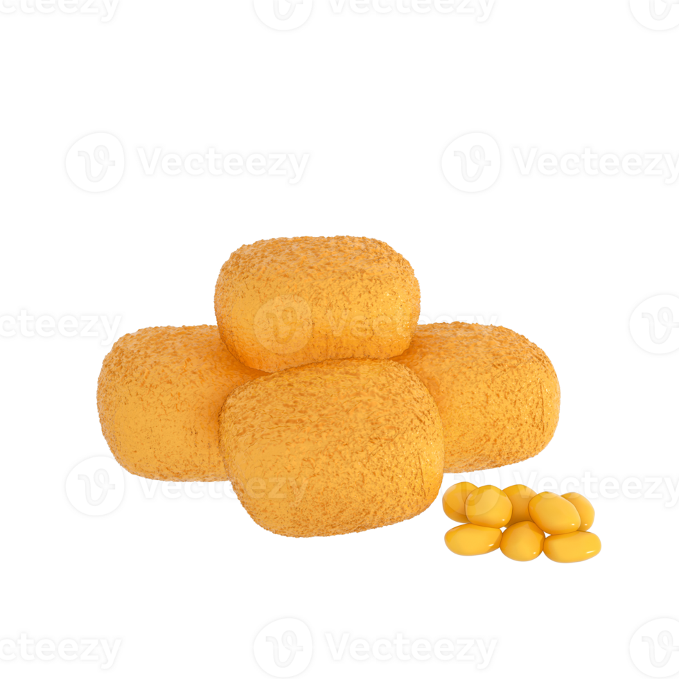 fast food menu 3d clipart,  Fried Corn Nuggets png
