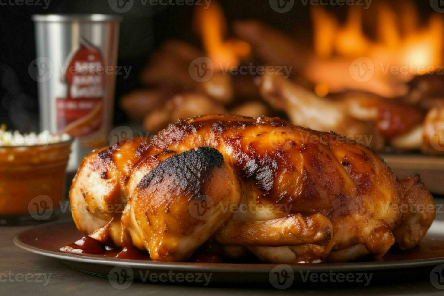 AI generated Barbecue chicken. Pro Photo