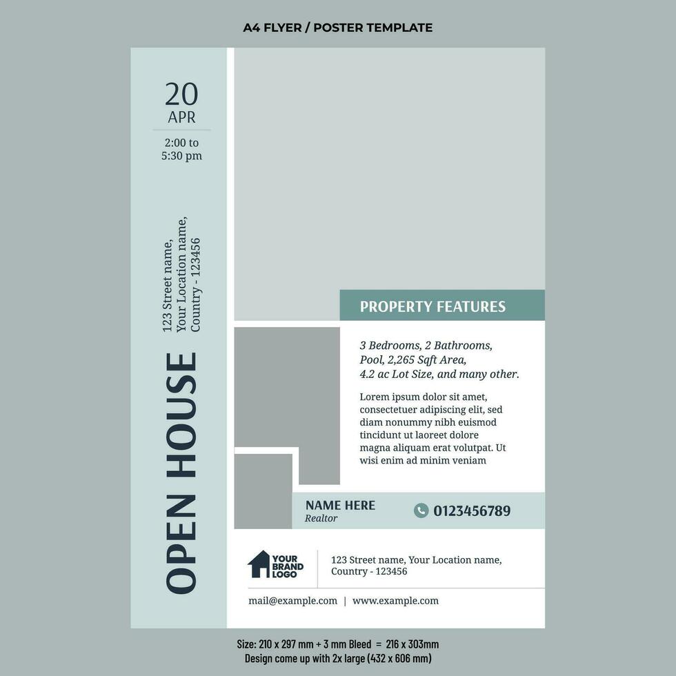 Real Estate Open House Flyer Template vector