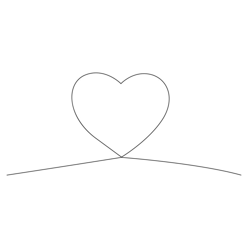 One line Continuous drawing of hearts shapes with love romantic Minimalistic outline vector symbols