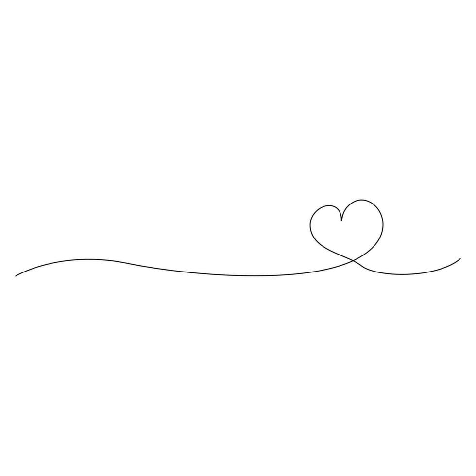 One line Continuous drawing of hearts shapes with love romantic Minimalistic outline vector symbols