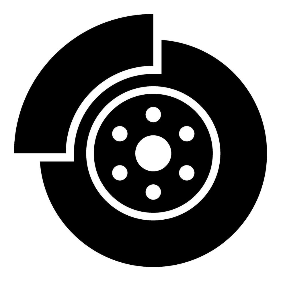 coche freno disco parte engranaje sistema icono negro color vector ilustración imagen plano estilo