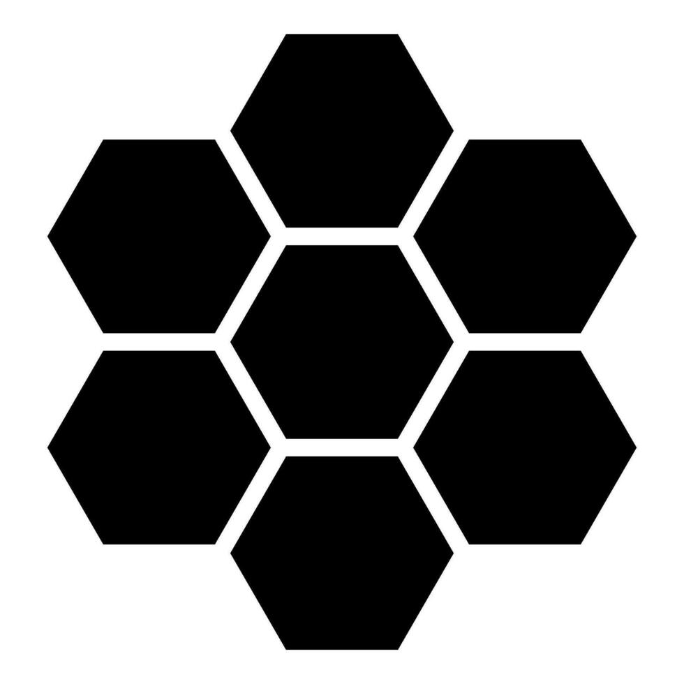 hexagonal tecnología concepto hexágono seis artículos abeja Sota geometría seis de un lado polígono icono negro color vector ilustración imagen plano estilo