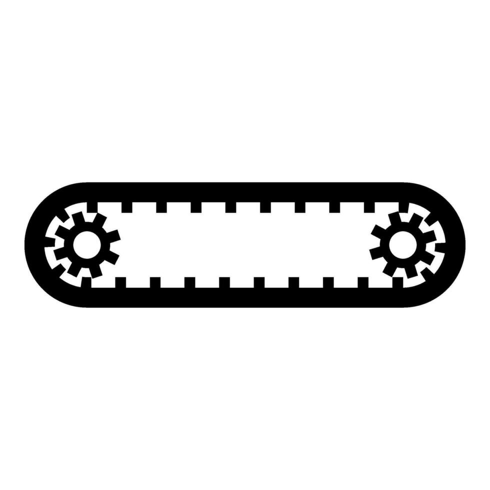 Strap for engine toothed belt for gears cambelt timing gas distribution mechanism icon black color vector illustration image flat style