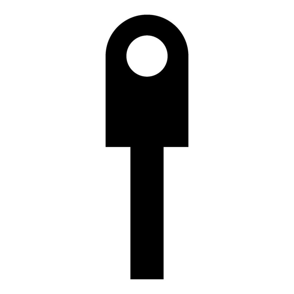 Cable lug electrical contact and wire club connector bolt connection crimp terminal icon black color vector illustration image flat style