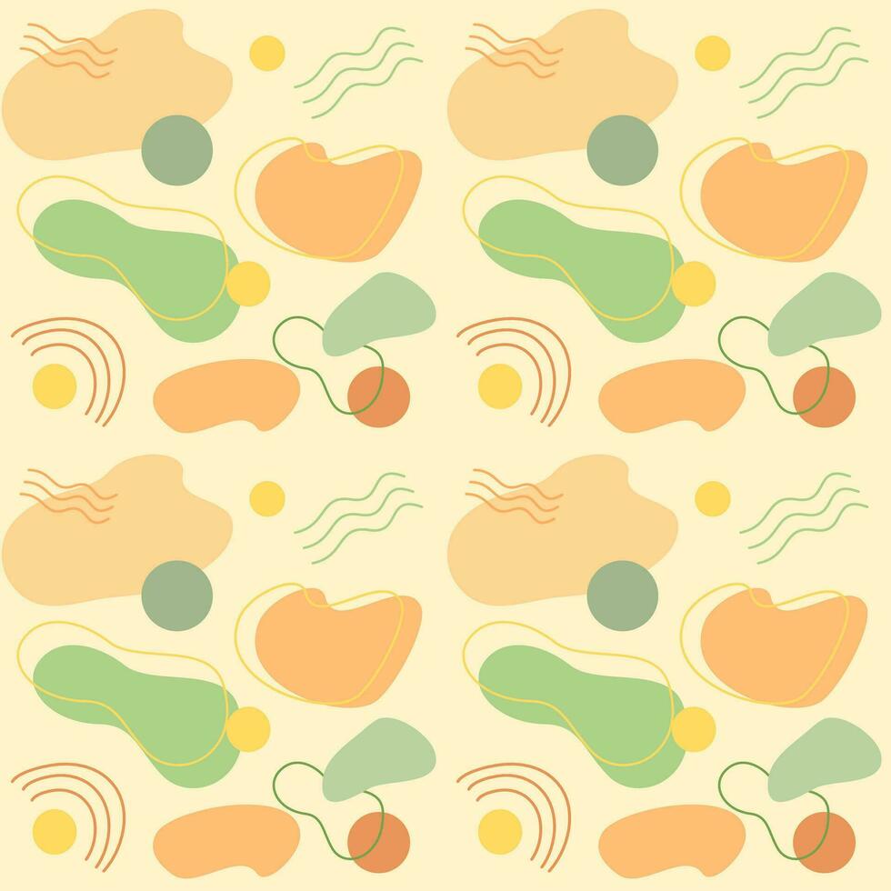 Abstract aesthetic free form background in beige, yellow, and green minimal style vector