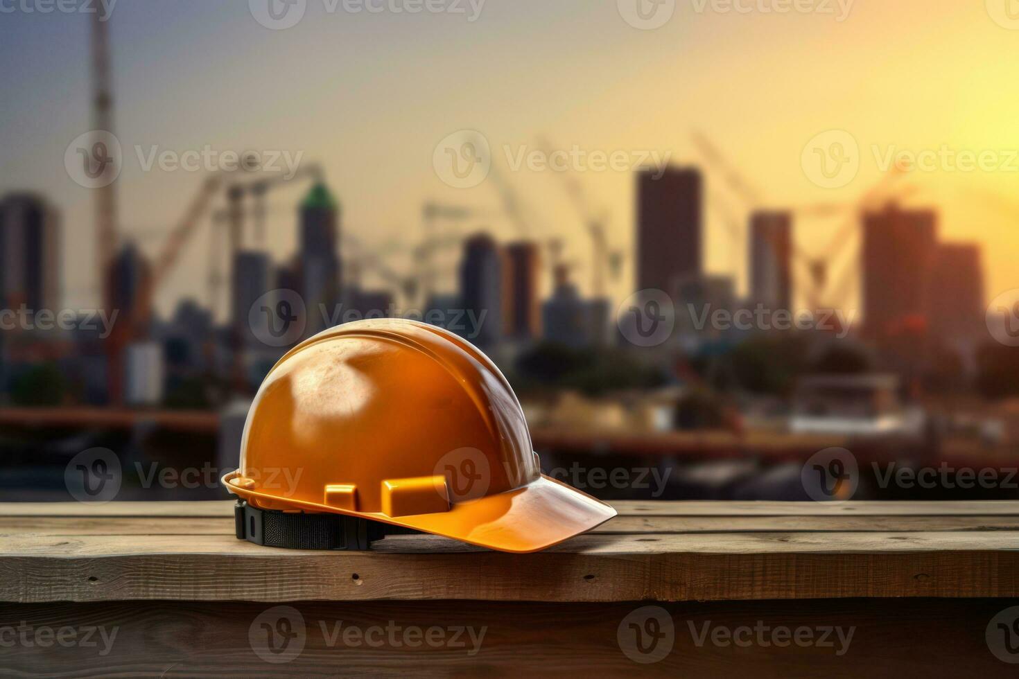 The importance of safety gear for construction workers and the presence of a helmet at a construction site. Generative ai photo