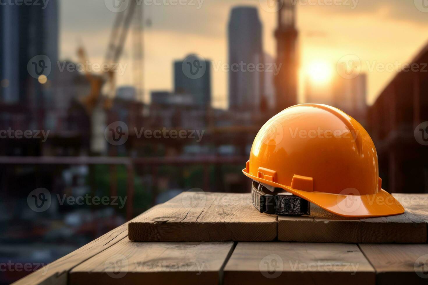The importance of safety gear for construction workers and the presence of a helmet at a construction site. Generative ai photo