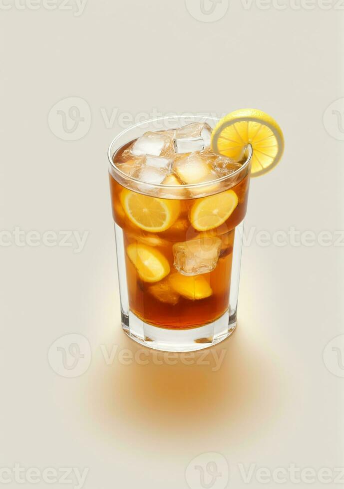 AI generated A Glass Of Ice Tea Isolated On A White Background. AI Generated photo