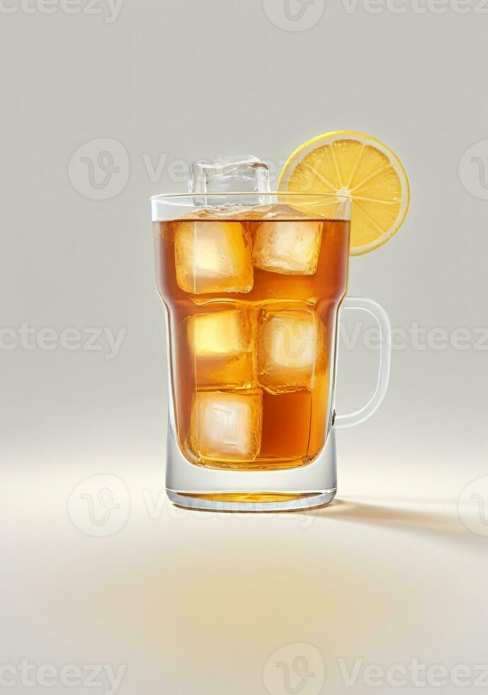 AI generated A Glass Of Ice Tea Isolated On A White Background. AI Generated photo