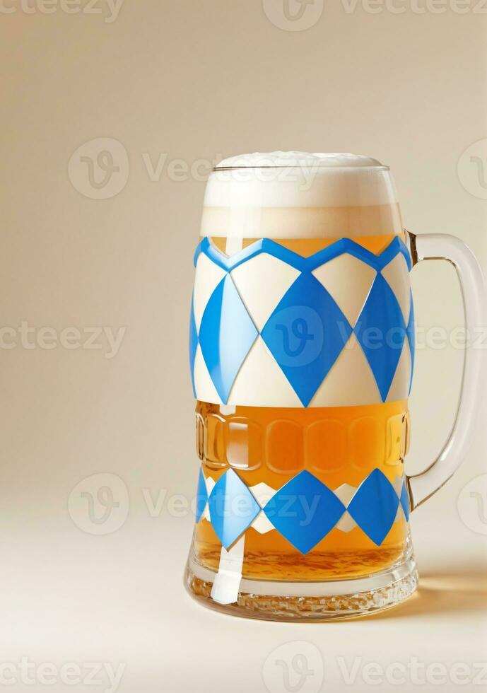 AI generated An Oktoberfest Beer Mug Isolated On A White Background. AI Generated photo