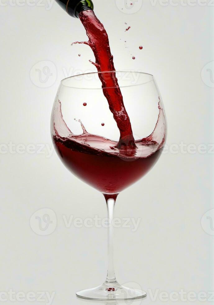 AI generated A Red Wine Splash Isolated On A White Background. AI Generated photo