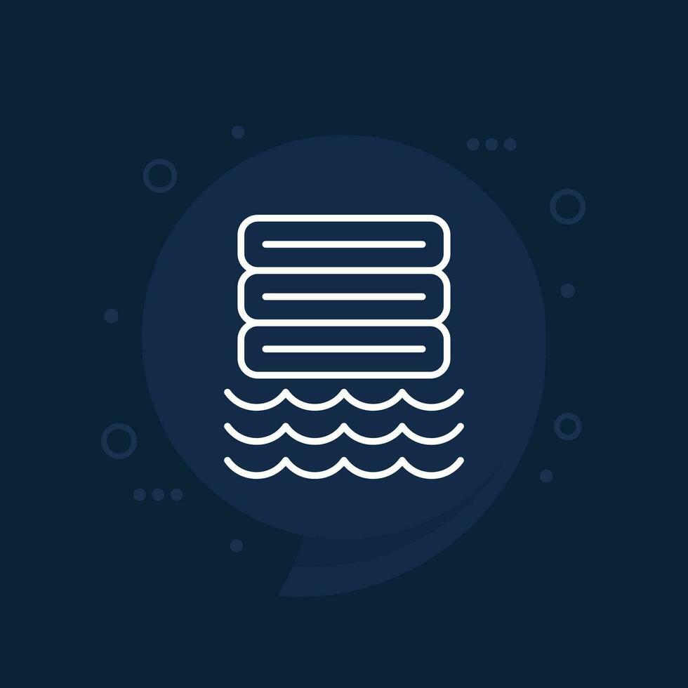 Data lake, storing raw data line icon vector