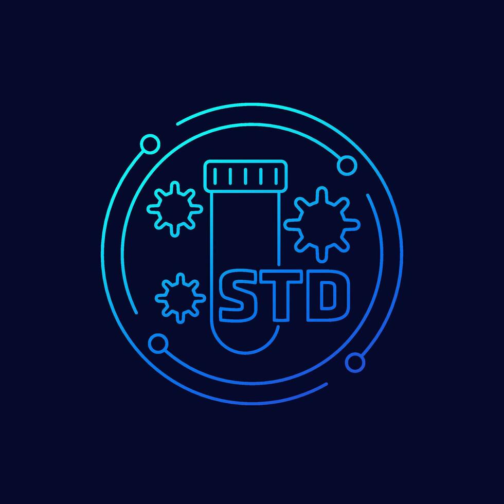 STD test icon, linear design vector