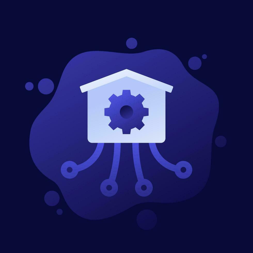 warehouse, distribution or logistics optimization icon, vector design