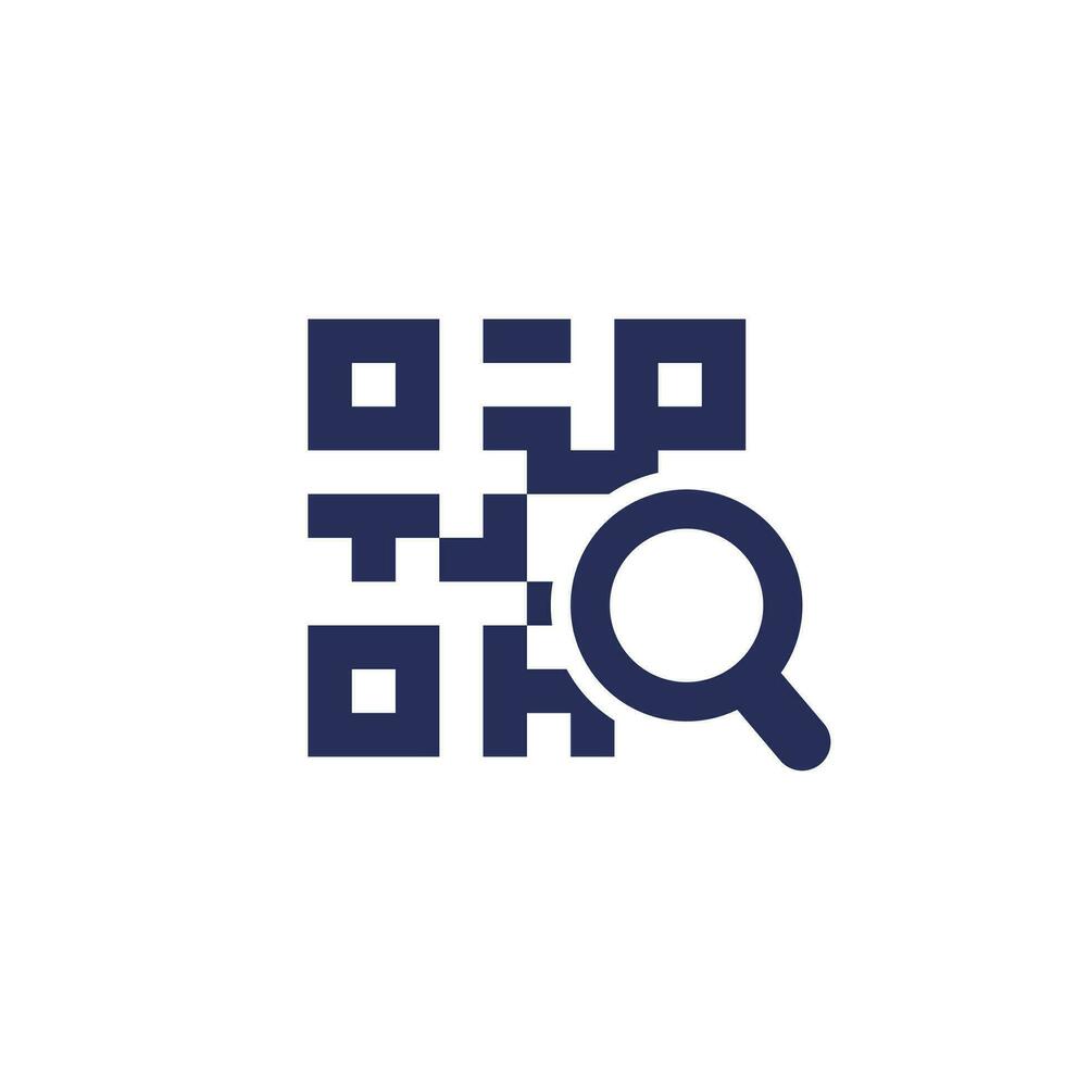 qr code search icon on white vector