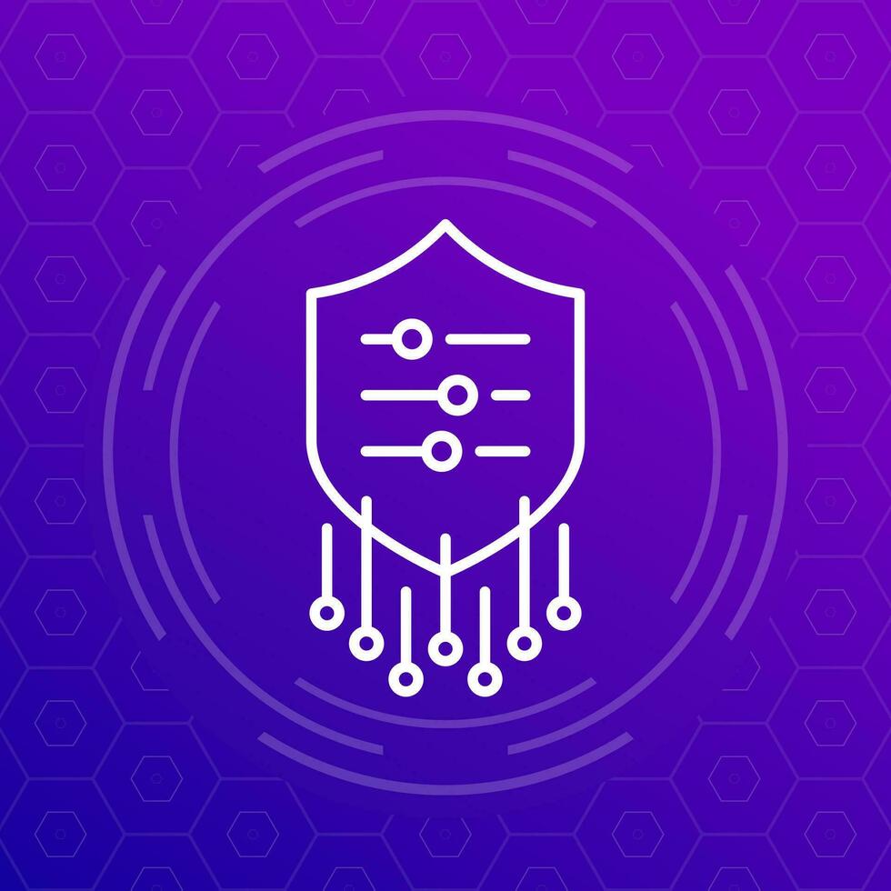 privacy settings line icon for web and apps vector