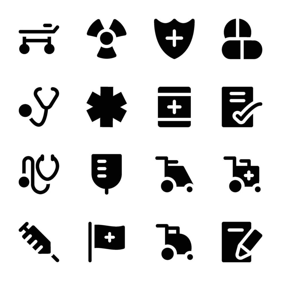 Pack of Medical Science Bold Glyph Icons vector