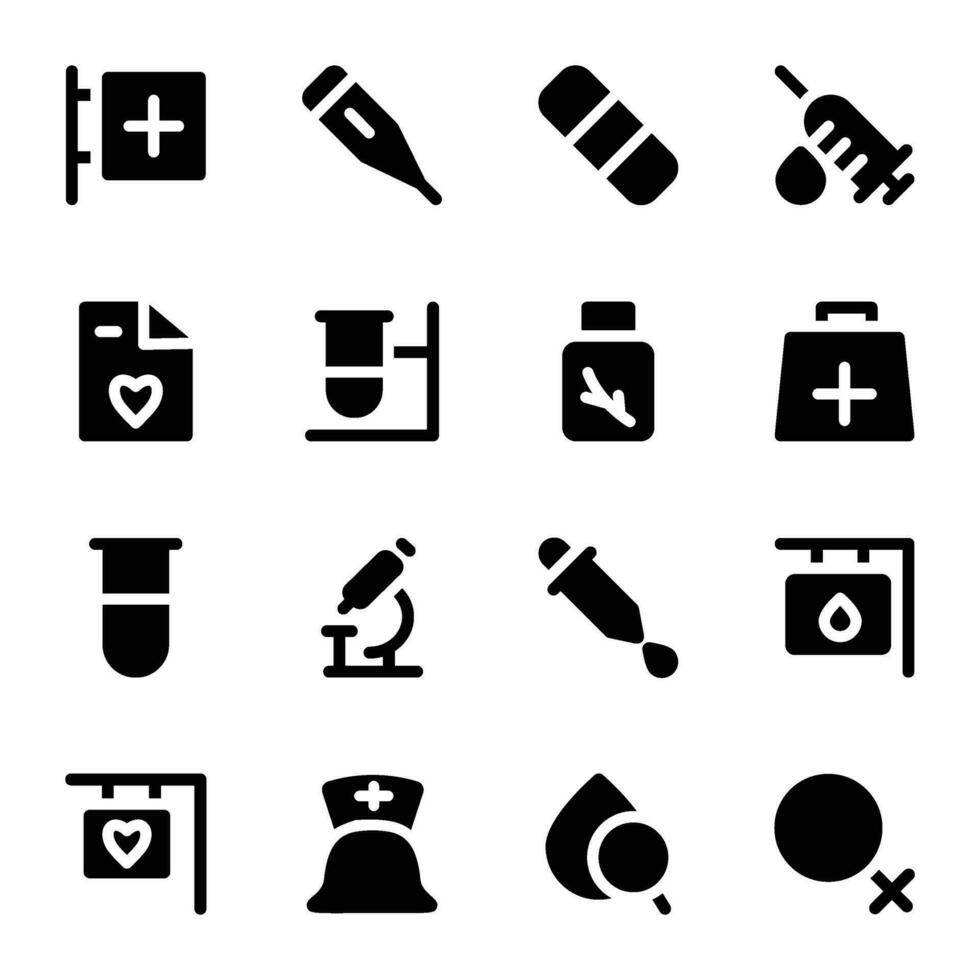 Pack of Medical Services Bold Glyph Icons vector