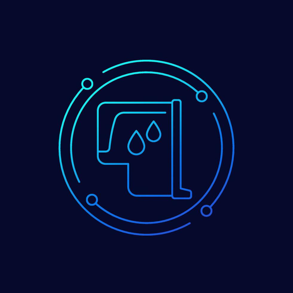 printer cartridge icon, linear design vector