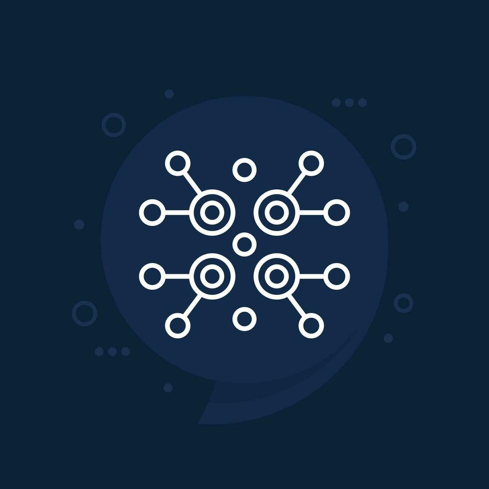 nodes, data structure line icon for web vector