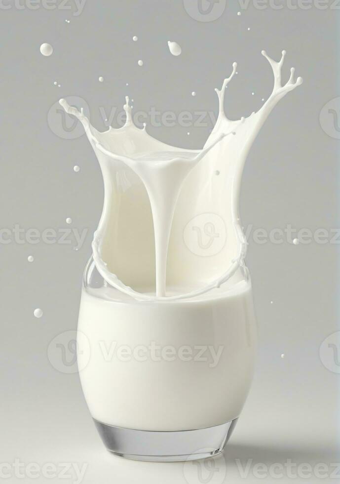 AI generated A Milk Splash Isolated On A White Background. AI Generated photo