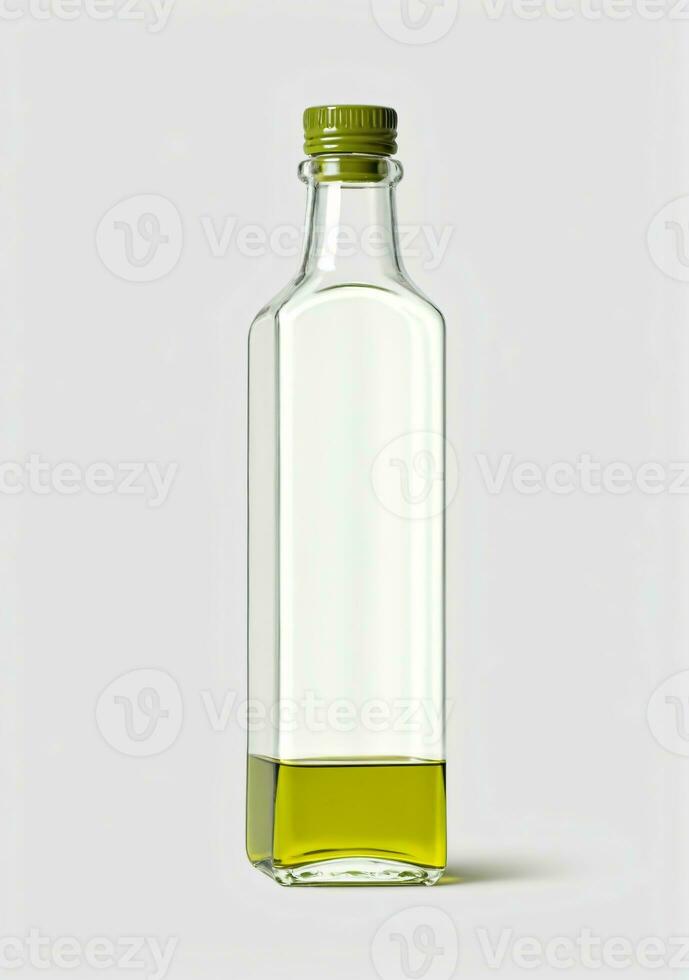 AI generated Olive Oil Glass Bottle Isolated On A White Background. AI Generated photo