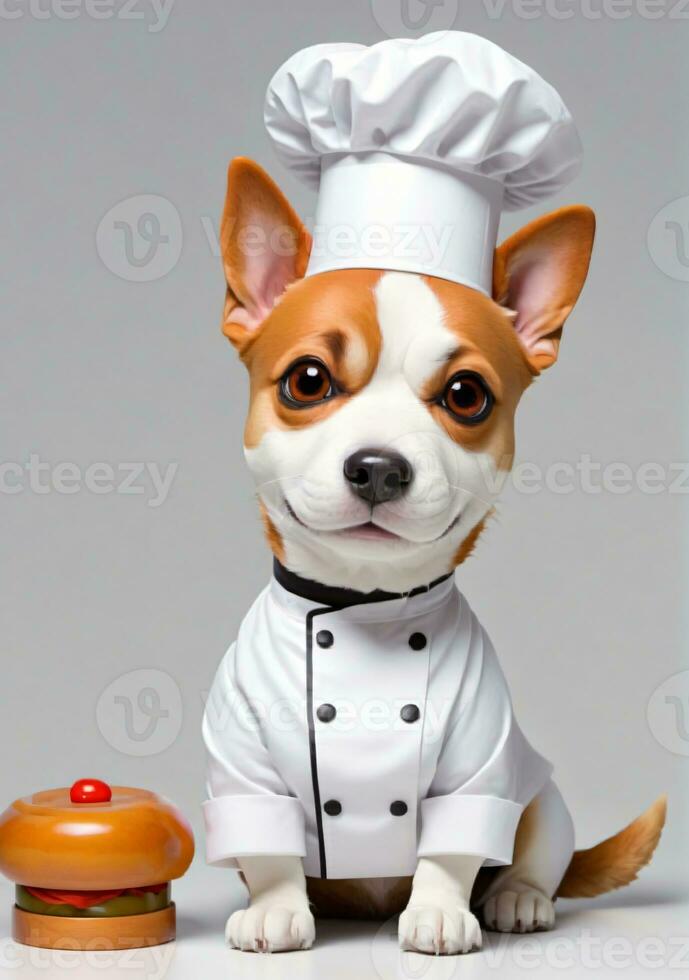 perro cocinero aislado en un blanco antecedentes. ai generado foto