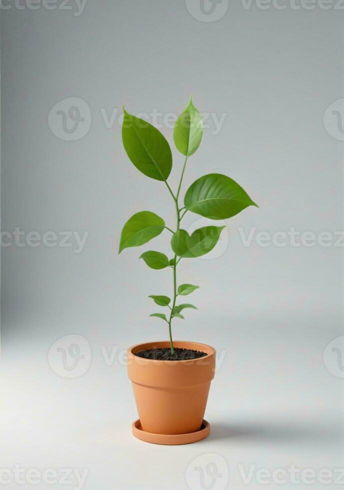 planta en maceta aislado en un blanco antecedentes. ai generado foto