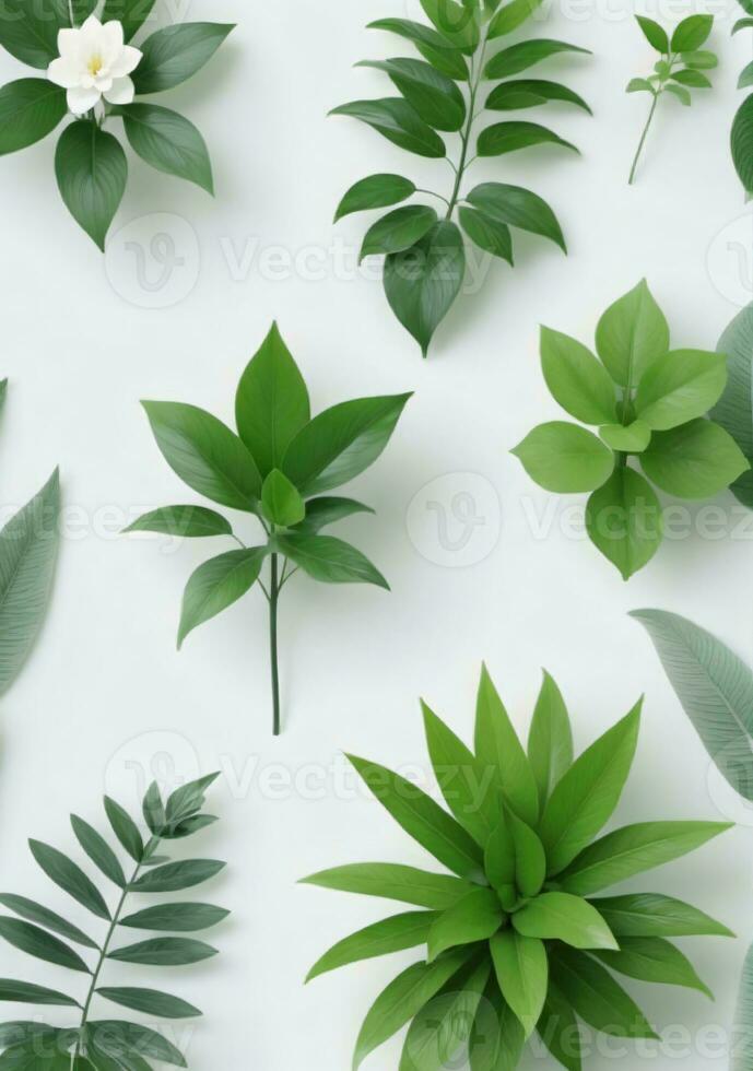 Beautiful Plants Isolated On A White Background. AI Generated photo