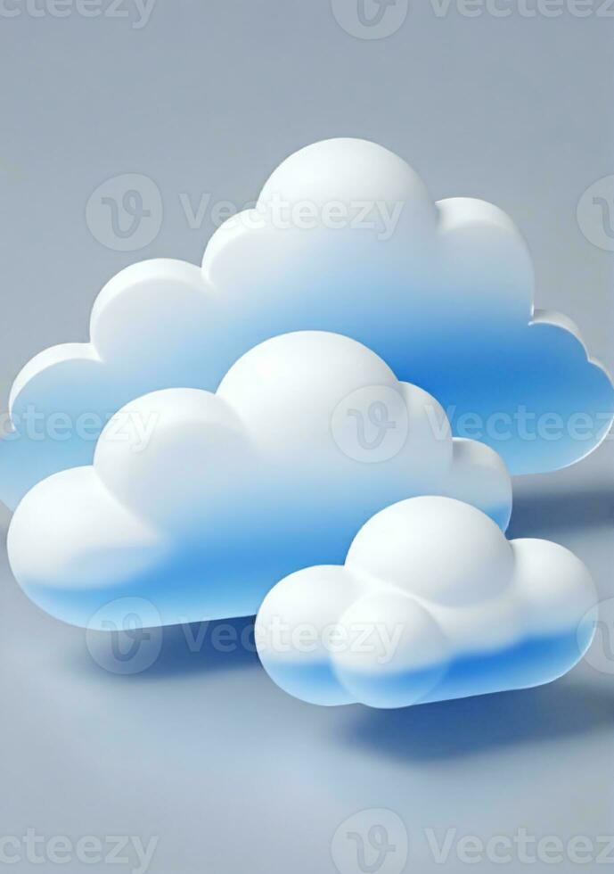 Set Of Clouds Isolated On A White Background. AI Generated photo