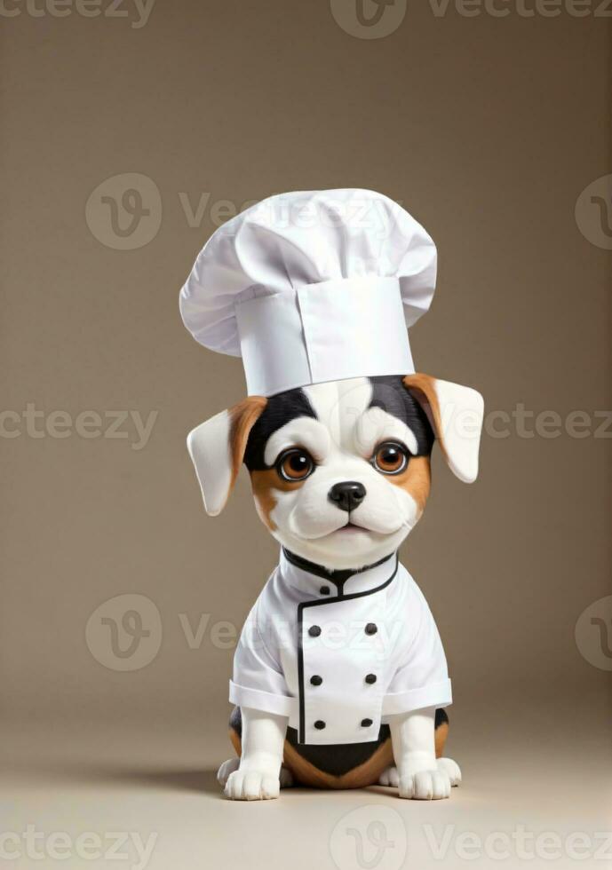 Dog Chef Isolated On A White Background. AI Generated photo