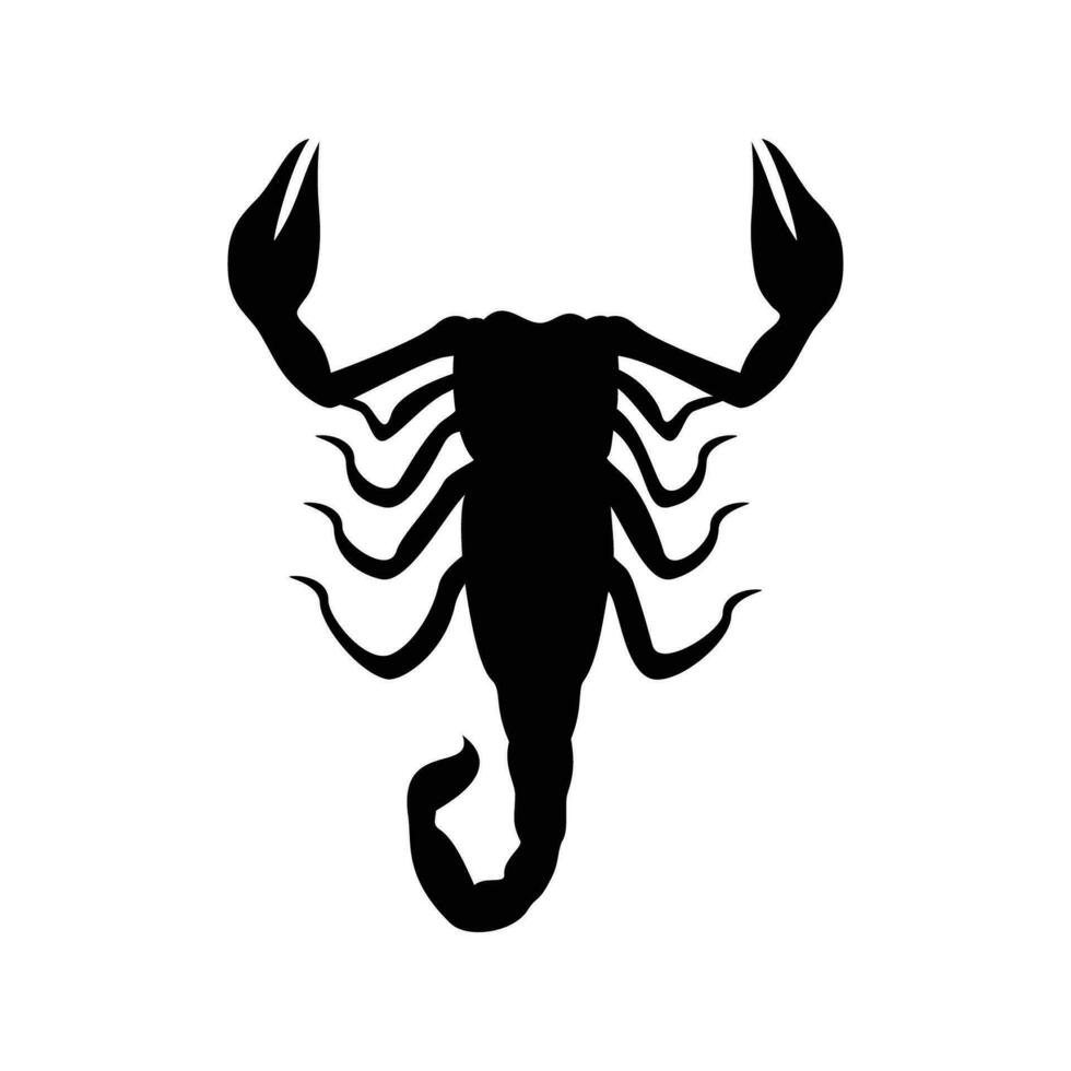 black scorpion silhouette design. dangerous animal sign and symbol. vector