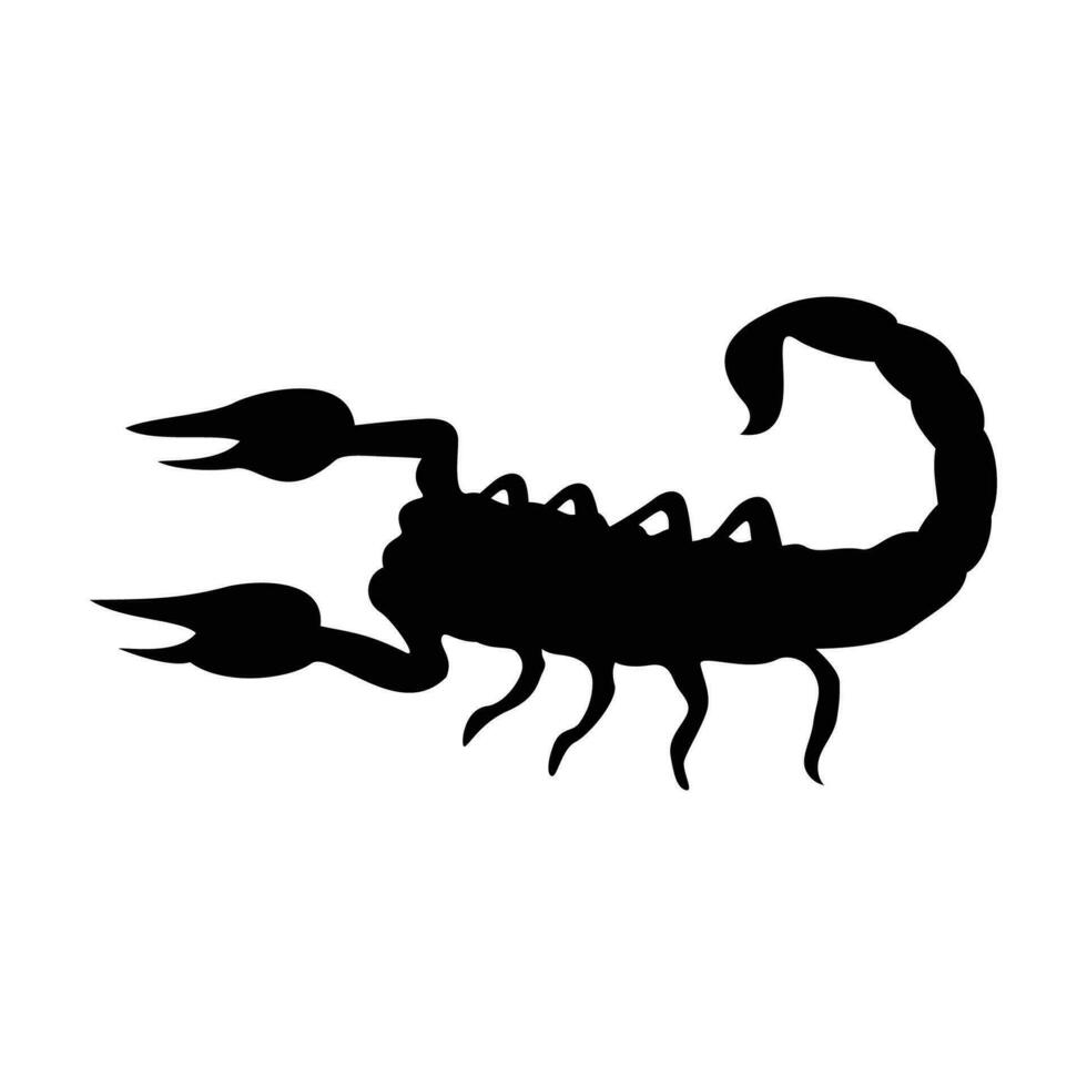 black scorpion silhouette design. dangerous animal sign and symbol. vector