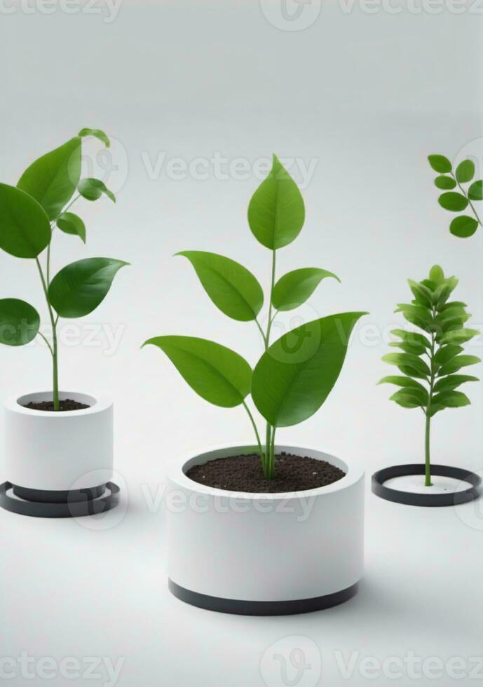 plantas aislado en un blanco antecedentes. ai generado foto