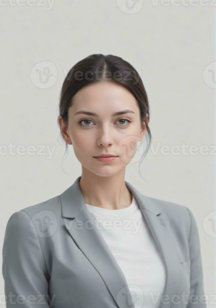 Portrait Of A Woman Isolated On A White Background. AI Generated photo