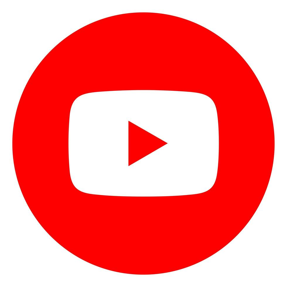 Round Youtube Logo Isolated on White Background photo